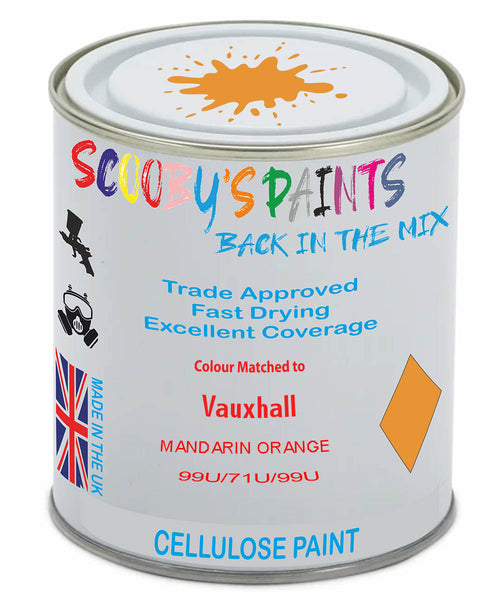 Paint Mixed Vauxhall Movano Mandarin Orange 31/71U/99U Cellulose Car Spray Paint