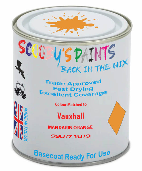 Paint Mixed Vauxhall Arena Mandarin Orange 31/71U/99U Basecoat Car Spray Paint
