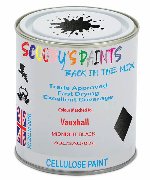 Paint Mixed Vauxhall Combo Midnight Black 298/3Au/83L Cellulose Car Spray Paint