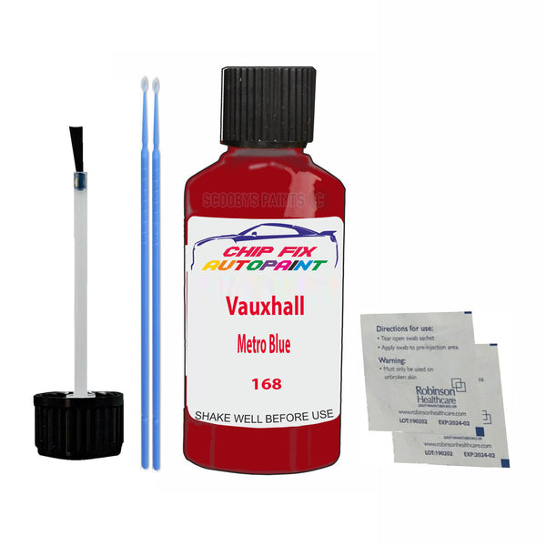 Vauxhall Metro Blue Touch Up Paint Code 168 Scratch Repair Kit