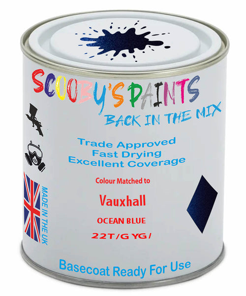 Paint Mixed Vauxhall Adam Ocean Blue 22T/Gyg Basecoat Car Spray Paint