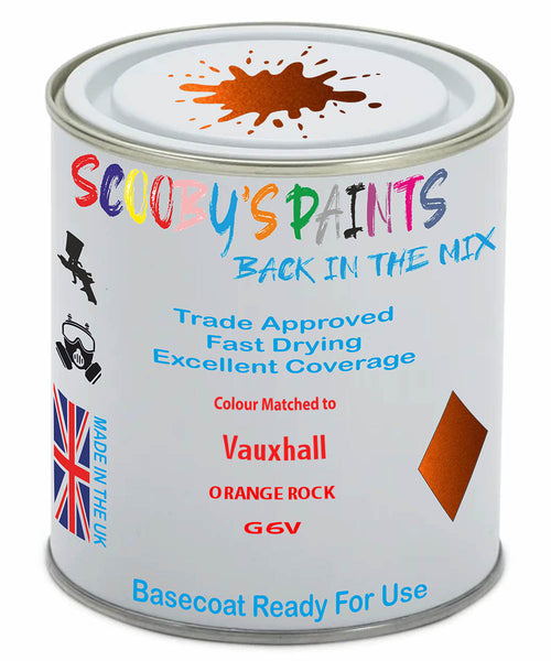 Paint Mixed Vauxhall Mokka Orange Rock G6V Basecoat Car Spray Paint