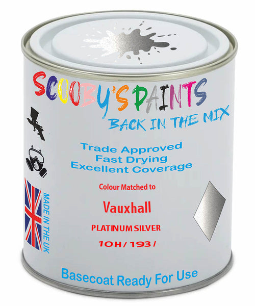Paint Mixed Vauxhall Vivaro Platinum Silver 10H/193 Basecoat Car Spray Paint