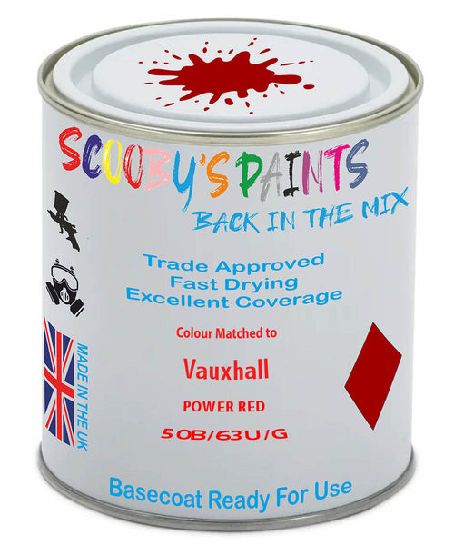 Paint Mixed Vauxhall Cabrio/Convertible Power Red 50B/63U/Gbh Basecoat Car Spray Paint