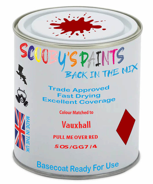 Paint Mixed Vauxhall Zafira Pull Me Over Red 50S/Gg7/498B Basecoat Car Spray Paint