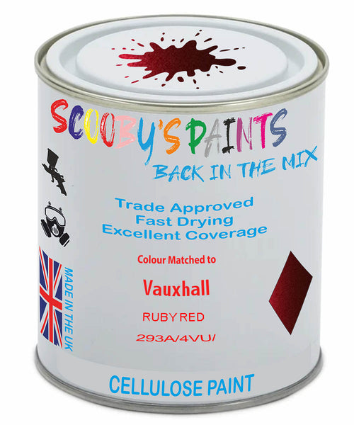 Paint Mixed Vauxhall Combo Ruby Red 293A/4Vu Cellulose Car Spray Paint