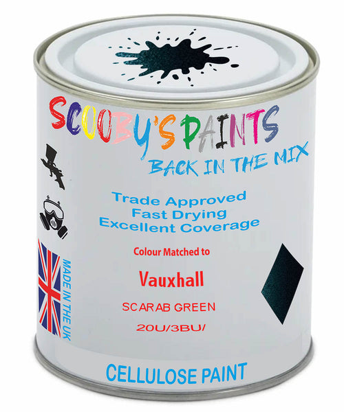 Paint Mixed Vauxhall Meriva Scarab Green 20U/3Bu Cellulose Car Spray Paint