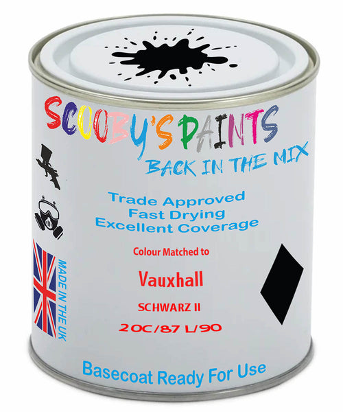 Paint Mixed Vauxhall Tour Schwarz Ii 20C/87L/90U Basecoat Car Spray Paint