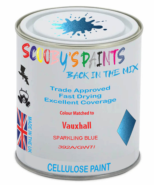 Paint Mixed Vauxhall Karl Sparkling Blue 392A/Gw7 Cellulose Car Spray Paint