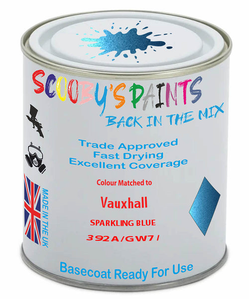 Paint Mixed Vauxhall Karl Sparkling Blue 392A/Gw7 Basecoat Car Spray Paint