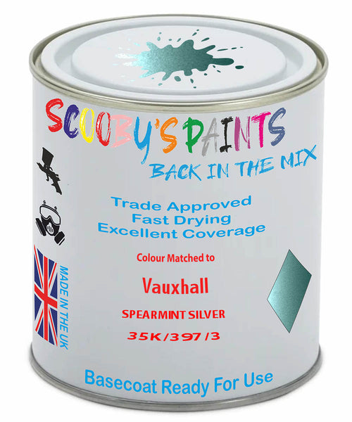 Paint Mixed Vauxhall Meriva Spearmint Silver 35K/397/3Qu Basecoat Car Spray Paint