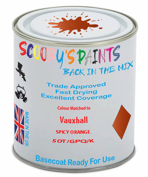 Paint Mixed Vauxhall Crossland X Spicy Orange 50T/Gpq/Kvh Basecoat Car Spray Paint