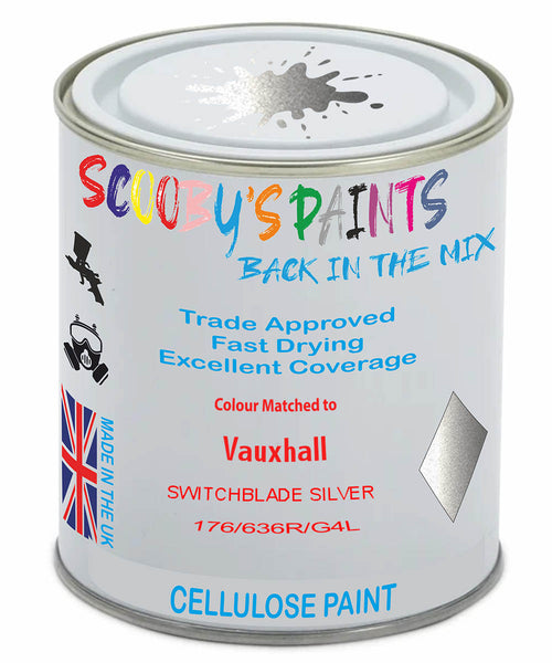 Paint Mixed Vauxhall Karl Rocks Switchblade Silver 176/636R/G4L Cellulose Car Spray Paint
