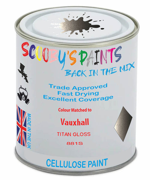 Paint Mixed Vauxhall Adam Titan Gloss 881S Cellulose Car Spray Paint