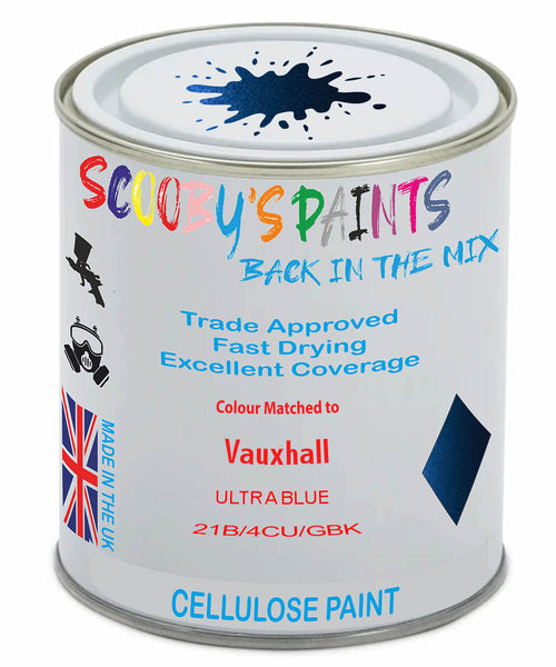 Paint Mixed Vauxhall Cabrio/Convertible Ultra Blue 21B/4Cu/Gbk Cellulose Car Spray Paint