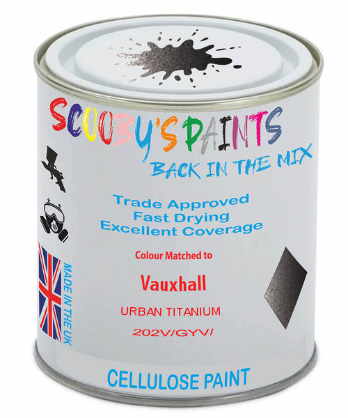 Paint Mixed Vauxhall Karl Urban Titanium 202V/Gyv Cellulose Car Spray Paint