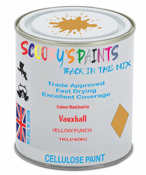 Paint Mixed Vauxhall Meriva Yellow Punch 1Ku/40K Cellulose Car Spray Paint