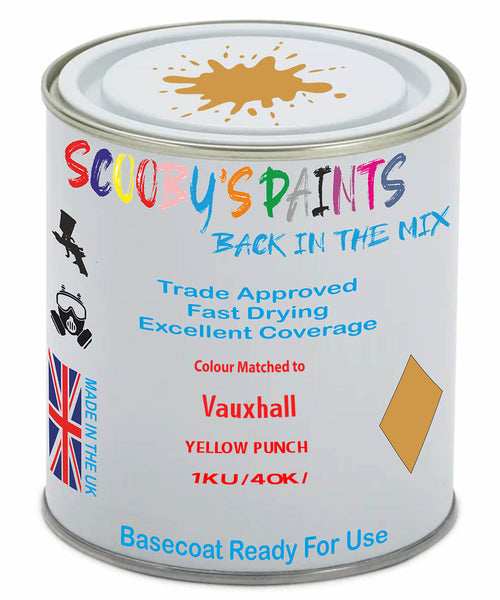 Paint Mixed Vauxhall Tigra Twin Top Yellow Punch 1Ku/40K Basecoat Car Spray Paint