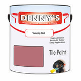 Denny's Tile Paint For Bathroom Tile Colour- Velocity Red - Moistureproof Easy-Clean Makeover