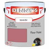 Denny's Floor Paint For Sheds Colour- Velocity Red - Durable Anti-Slip Weatherproof