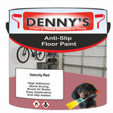 Denny's Floor Paint For Grip Coating Colour- Velocity Red - Anti-Slip Hardwearing Safe