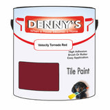 Denny's Tile Paint For Bathroom Tile Colour- Velocity Tornado Red - Moistureproof Easy-Clean Makeover