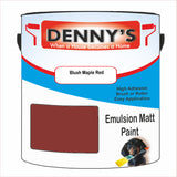 Denny's Emulsion Paint For Ceilings Colour- Blush Maple Red - Matte Low-Splatter Stain-Hide Bright