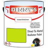 Denny's High Temp Paint For Boilers Colour- Verdant Drab Green - Heatproof Anti-Rust Longlife