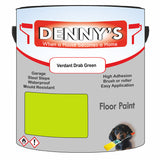 Denny's Floor Paint For Sheds Colour- Verdant Drab Green - Durable Anti-Slip Weatherproof