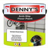Denny's Floor Paint For Grip Coating Colour- Verdant Drab Green - Anti-Slip Hardwearing Safe