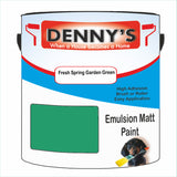 Denny's Emulsion Paint For Ceilings Colour- Fresh Spring Garden Green - Matte Low-Splatter Stain-Hide Bright