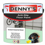 Denny's Floor Paint For Grip Coating Colour- Verdant Industrial Green - Anti-Slip Hardwearing Safe
