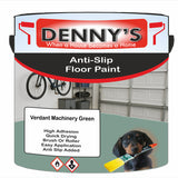 Denny's Floor Paint For Grip Coating Colour- Verdant Machinery Green - Anti-Slip Hardwearing Safe