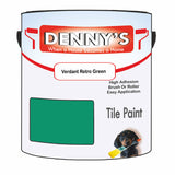 Denny's Tile Paint For Kitchen Tile Colour- Verdant Retro Green - Wipe-Clean Grease-Resistant Refresh
