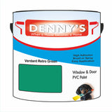 Denny's Plastic Paint For Windows Colour- Verdant Retro Green - Weatherproof Fade-Safe Upvc