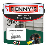 Denny's Floor Paint For Grip Coating Colour- Verdant Spruce Green - Anti-Slip Hardwearing Safe