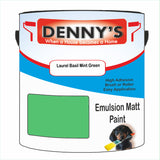 Denny's Emulsion Paint For Ceilings Colour- Laurel Basil Mint Green - Matte Low-Splatter Stain-Hide Bright