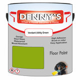 Denny's Floor Paint For Sheds Colour- Verdant Utility Green - Durable Anti-Slip Weatherproof