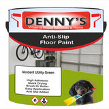 Denny's Floor Paint For Grip Coating Colour- Verdant Utility Green - Anti-Slip Hardwearing Safe