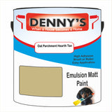 Denny's Emulsion Paint For Walls Colour- Oat Parchment Hearth Tan - Matte Wipe-Clean Durable Coverage