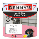 Denny's Floor Paint For Grip Coating Colour- Vintage Pink - Anti-Slip Hardwearing Safe