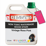 Denny's Stain Paint For Sheds Colour- Vintage Rose Pink - Weatherproof Uv-Safe Nourish