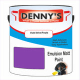Denny's Emulsion Paint For Ceilings Colour- Violet Velvet Purple - Matte Low-Splatter Stain-Hide Bright