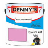 Denny's Emulsion Paint For Walls Colour- Passion Romance Magenta - Matte Wipe-Clean Durable Coverage