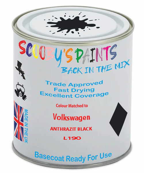 Paint Mixed Volkswagen Passat Anthrazit Black L190 Basecoat Car Spray Paint