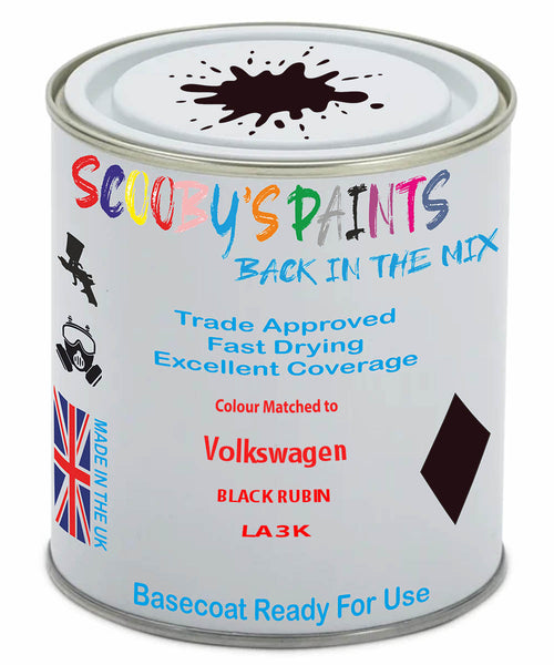 Paint Mixed Volkswagen Golf Black Rubin La3K Basecoat Car Spray Paint