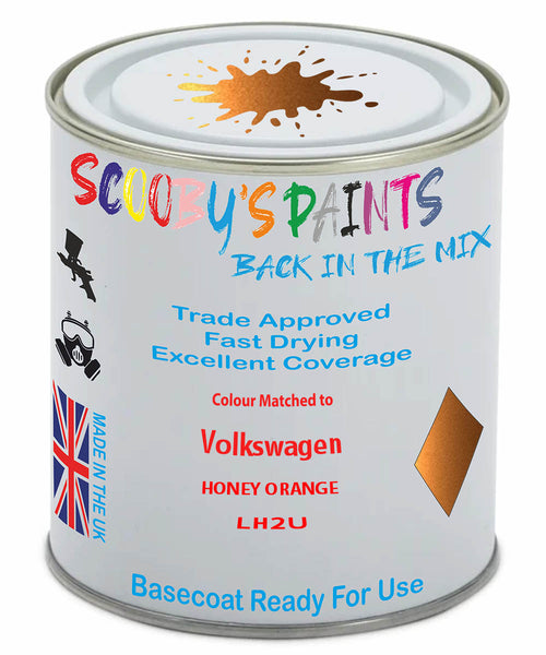 Paint Mixed Volkswagen Caddy Honey Orange Lh2U Basecoat Car Spray Paint