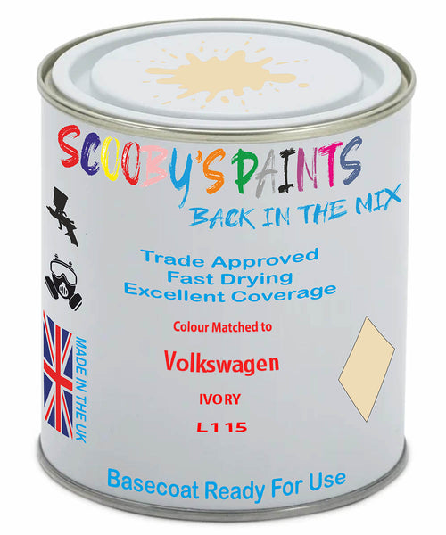 Paint Mixed Volkswagen Passat Cc Ivory L115 Basecoat Car Spray Paint