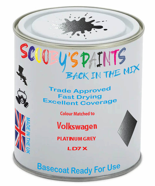 Paint Mixed Volkswagen Jetta Platinum Grey Ld7X Basecoat Car Spray Paint