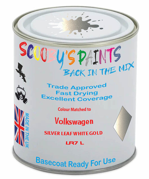 Paint Mixed Volkswagen Up Silver Leaf White Gold Lr7L Basecoat Car Spray Paint
